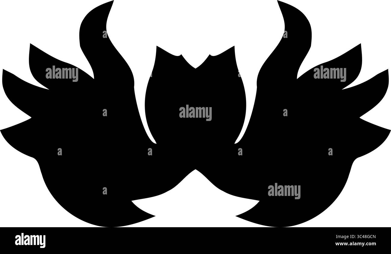 Elemento di design floreale nero astratto Illustrazione Vettoriale