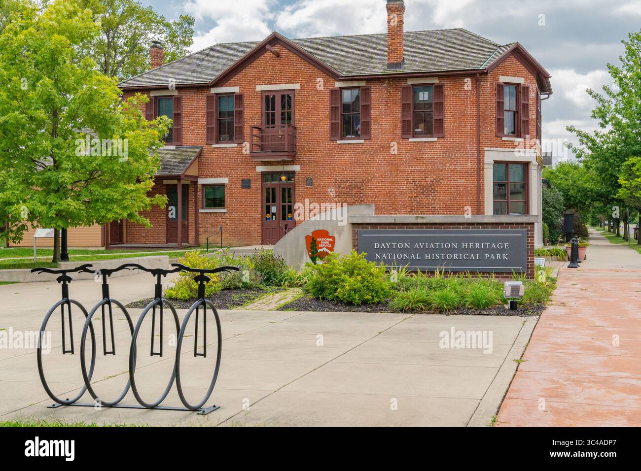 Dayton, OH, USA - 19 agosto 2024: Dayton Aviation Heritage National Historical Park, sede della Wright Cycle Company, il negozio di biciclette di t Foto Stock