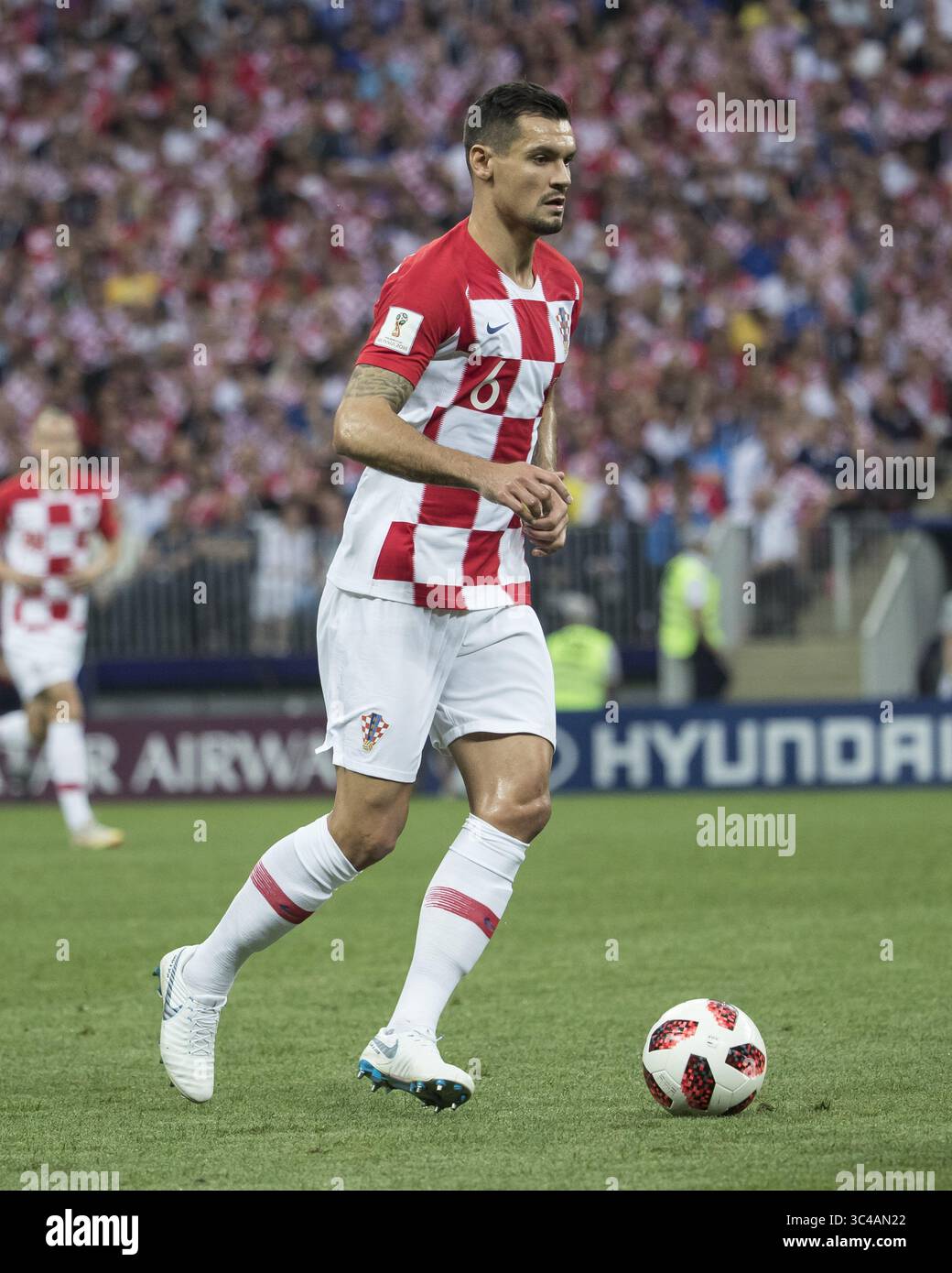 15 luglio 2018 - Mosca, Russia - Mosca, Russia - 15 luglio 2018: Stadio Luzhniki, Francia vs Croazia, finali della Coppa del mondo FIFA 2018. Punteggio finale Francia 4, Croazia 2. (Immagine di credito: © Steven Limentani/ISIPhotos via ZUMA Wire) Foto Stock