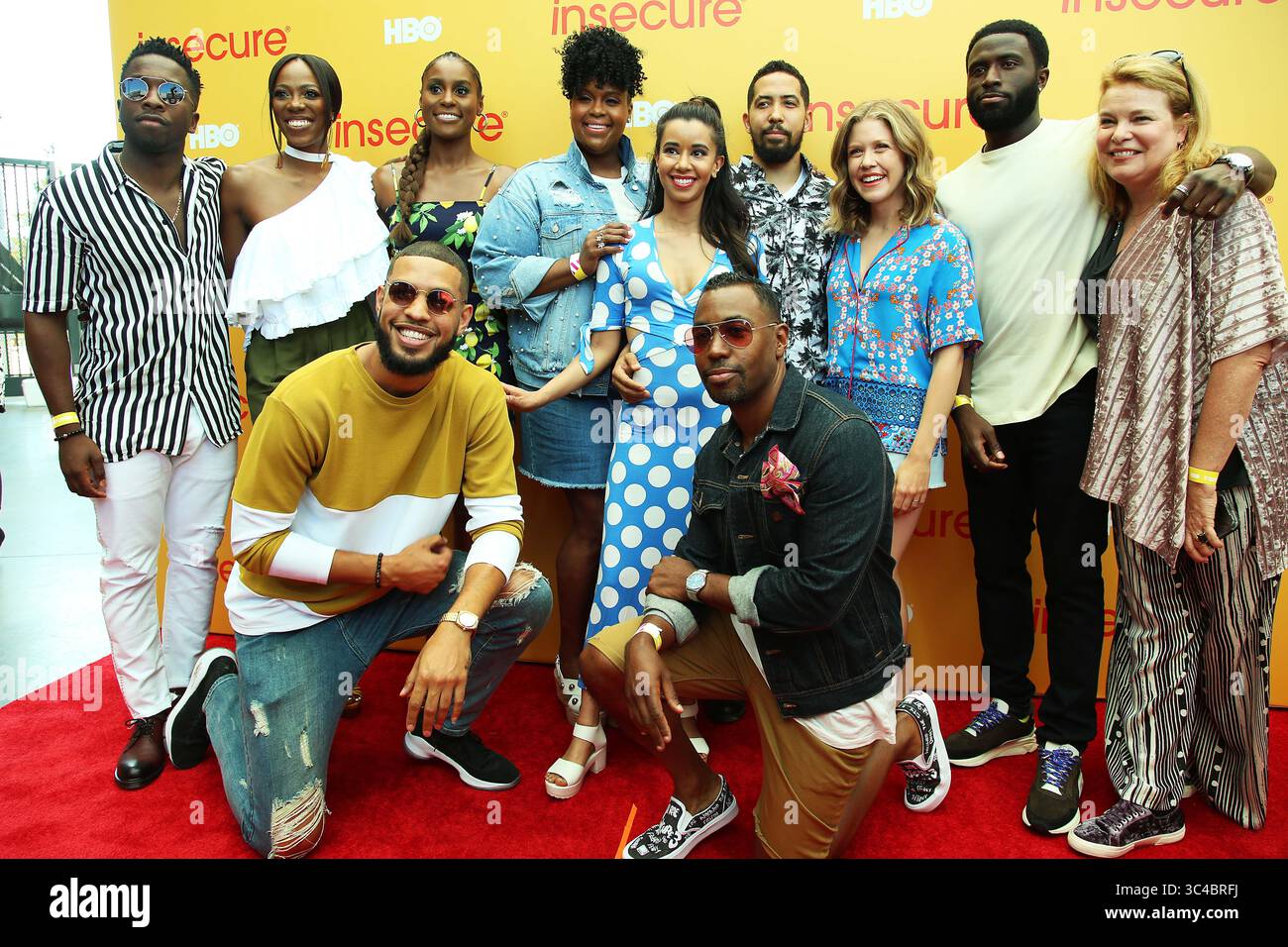 21 luglio 2018 - Los Angeles, California, Stati Uniti - Insecure cast membri sul Red carpet: Issa Rae, Yvonne Orji, Natasha Rothwell, Y'Ian Noel, Sarunas J Jackson, Lisa Joyce, Catherine Curtin, Sujata Day, Neil Brown Jr, Jay Ellis. (Immagine di credito: © Katrina Kochneva/ZUMA Wire/ZUMAPRESS.com) Foto Stock