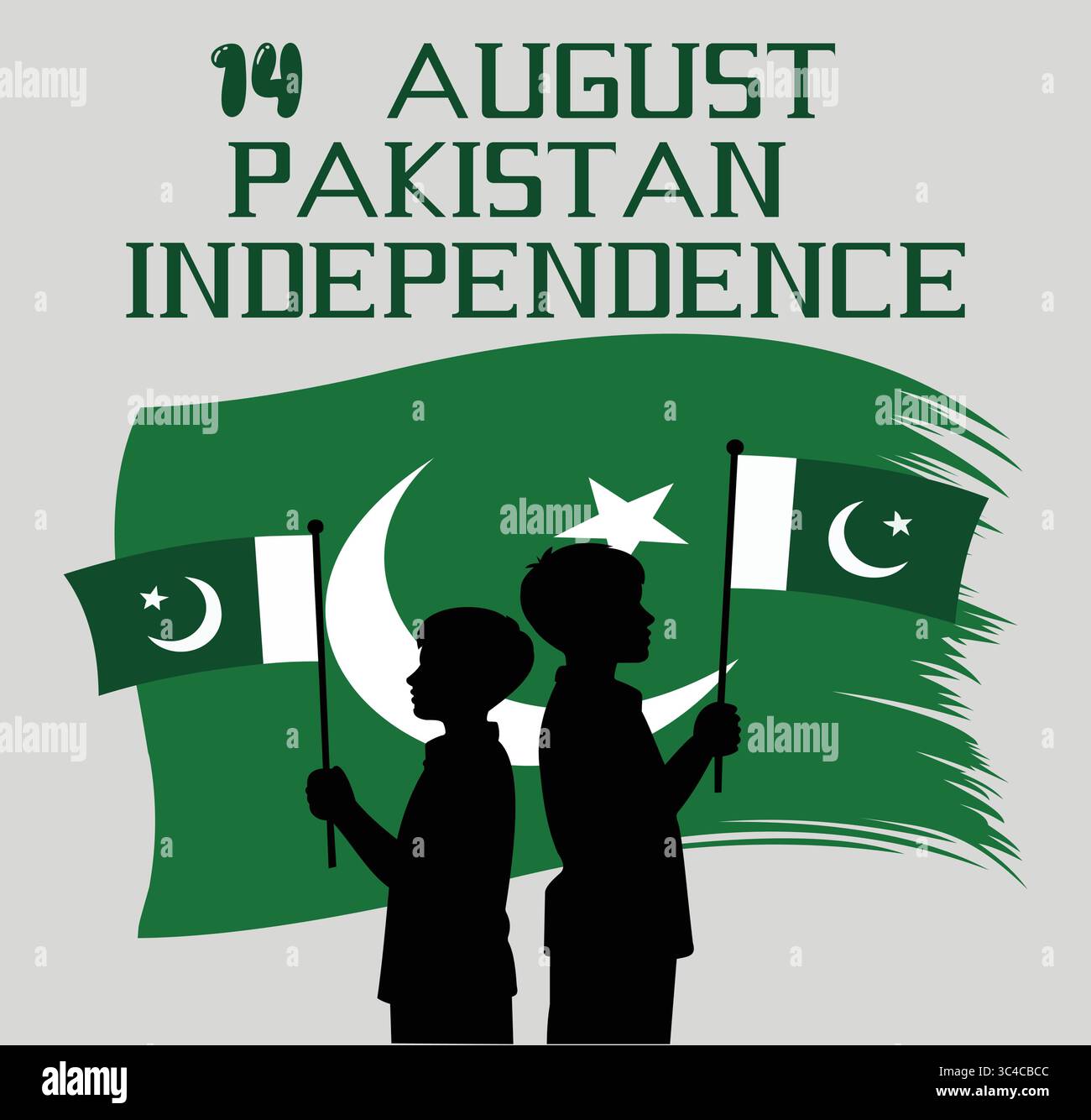 "14 agosto: Celebrazione dell'indipendenza pakistana" Illustrazione Vettoriale