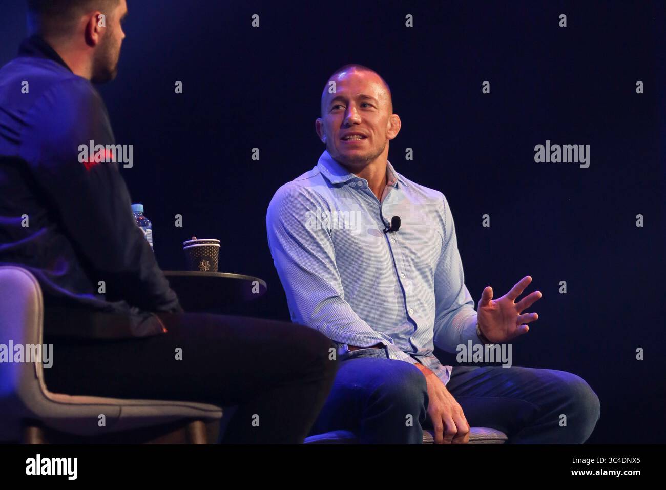 7 agosto 2018 - Sydney, NSW, Australia - il combattente UFC Georges St-Pierre parla ad una serata con Georges St-Pierre al The Star il 7 agosto 2018 a Sydney, Australia (Credit Image: © Christopher Khoury/Australian Press via ZUMA Wire) Foto Stock