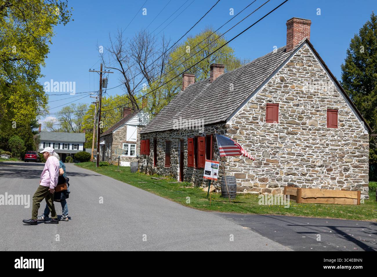 Huguenot Street - distretto storico, New Paltz, Hudson Valley, New York State, Stati Uniti. Foto Stock