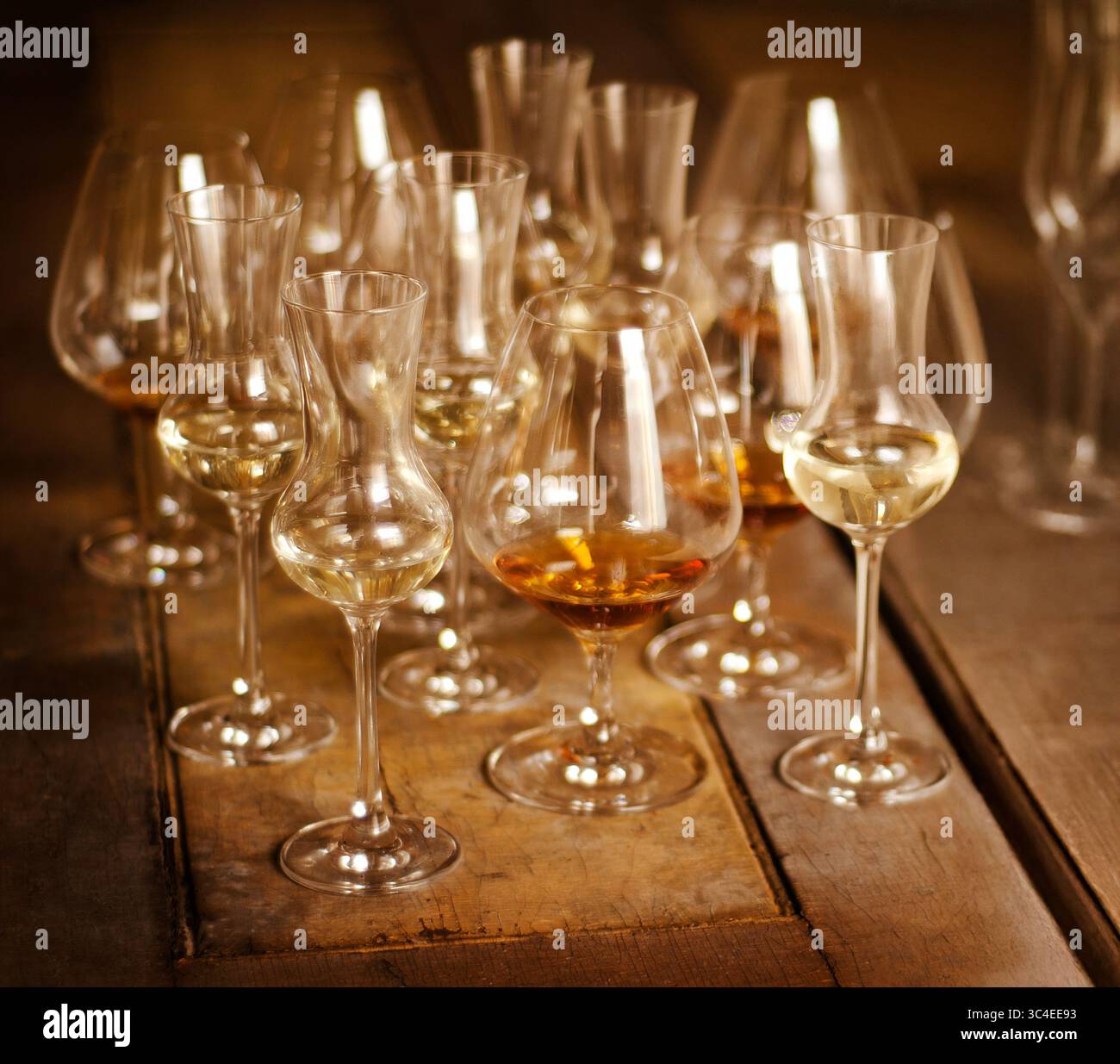 bicchieri da vino da dessert Foto Stock