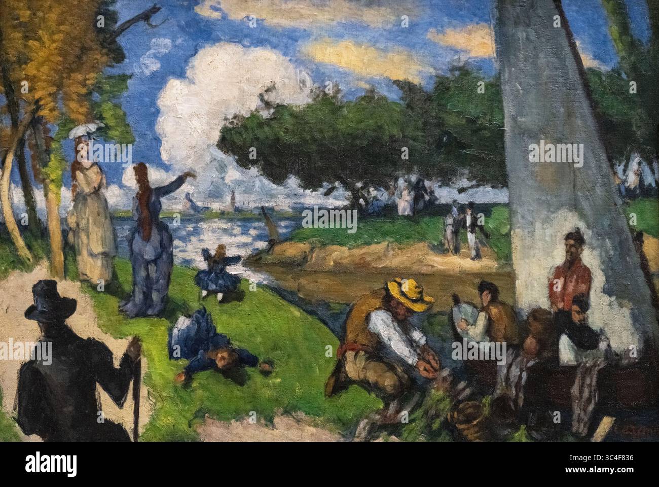 Dipinto chiamato i pescatori di Paul Cezanne al museo d'arte New York MET Foto Stock