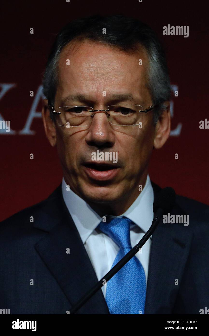 3 settembre 2018 - San Paolo, San Paolo, Brasile - San Paolo, San Paolo, Brasile - set, 2018 - CANDIDO BRACHER, presidente del gruppo finanziario Itau Unibanco, lunedì (3), che discute di istruzione ed economia con le autorità e i candidati alla presidenza del Brasile. (Immagine di credito: © Marcelo Chello/ZUMA Wire) Foto Stock