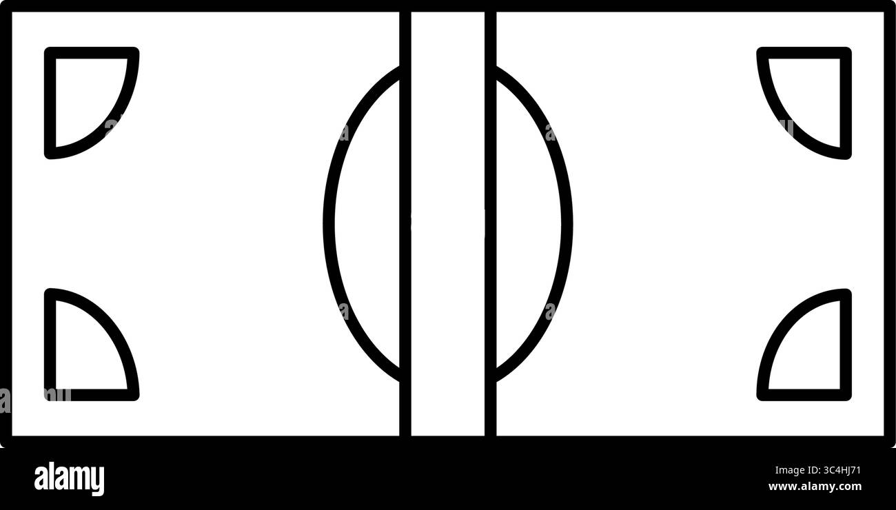 Pila di soldi cartacei icona semplice di disegno, illustrazione del risparmio di denaro e del concetto di ricchezza, bianco e nero, illustrazione vettoriale Illustrazione Vettoriale
