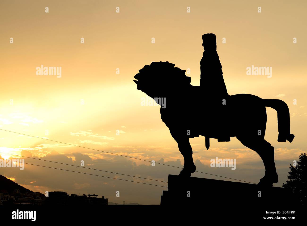 Scultura nella collina di Baratashvili, Tbilisi, Georgia Foto Stock