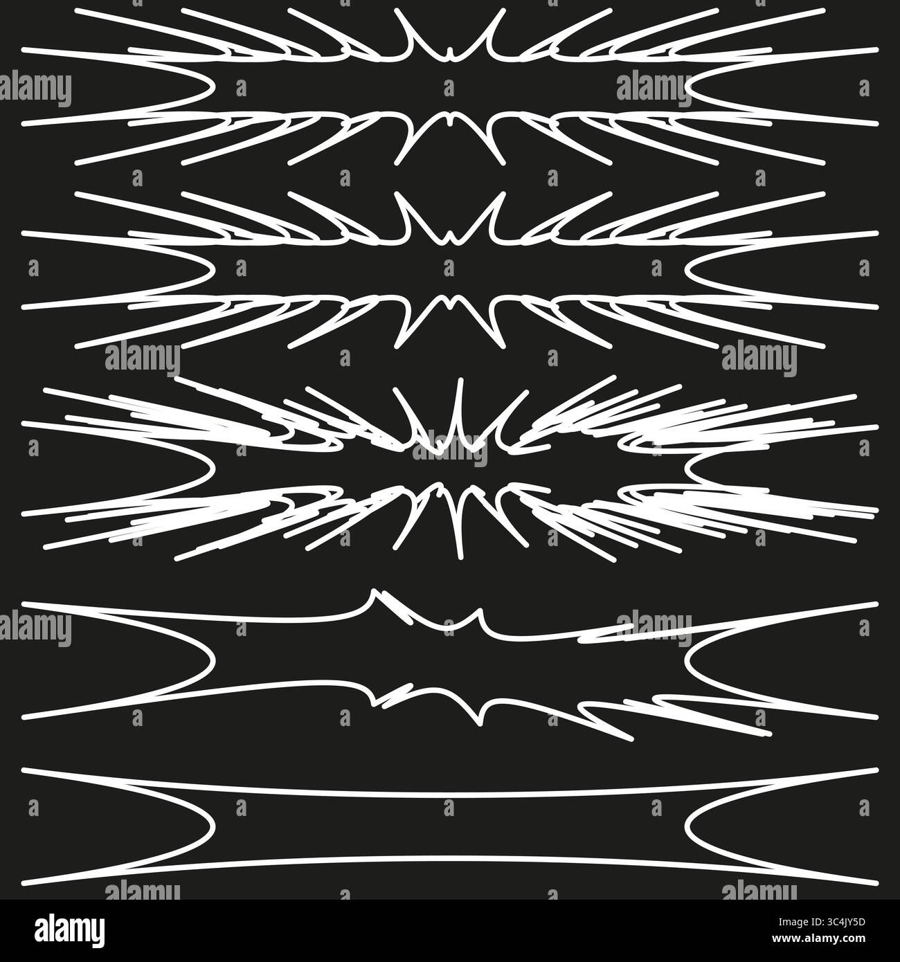 Linee orizzontali astratte. Elementi dinamici burst. Vettore contorno bianco. Forme di sfondo scuro. Illustrazione Vettoriale Linee orizzontali astratte. Elementi dinamici burst. Vettore contorno bianco. Forme di sfondo scuro. Illustrazione Vettoriale