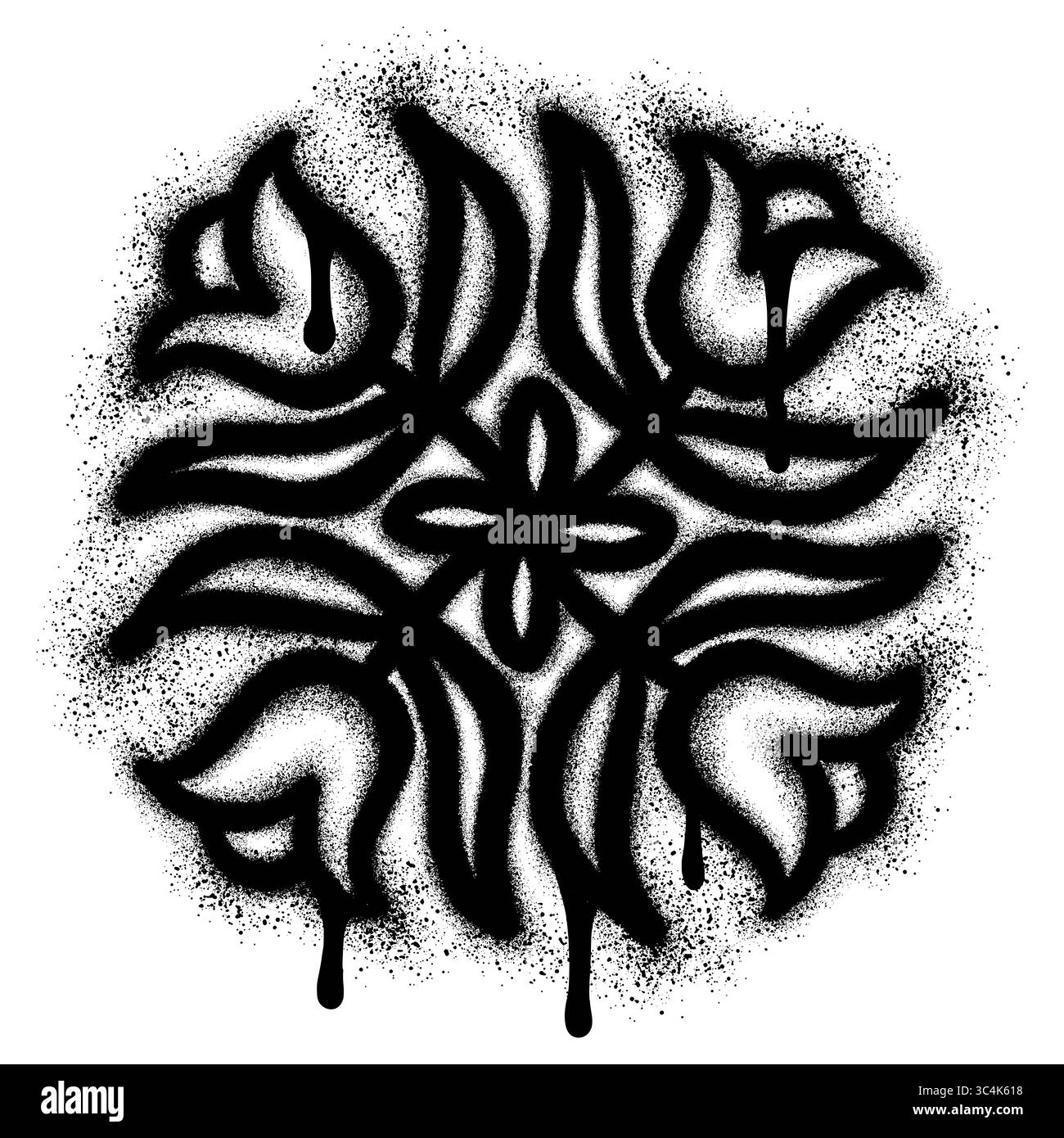 Graffiti a campana spruzzati con vernice spray nera isolata su sfondo bianco. Illustrazione Vettoriale