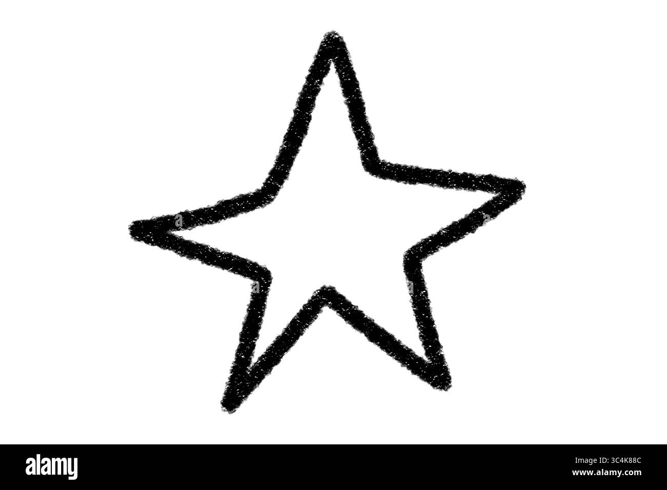 Disegno a mano Star Doodle, Crayon e Chalk Grunge Sketch, isolato su sfondo trasparente PNG Foto Stock