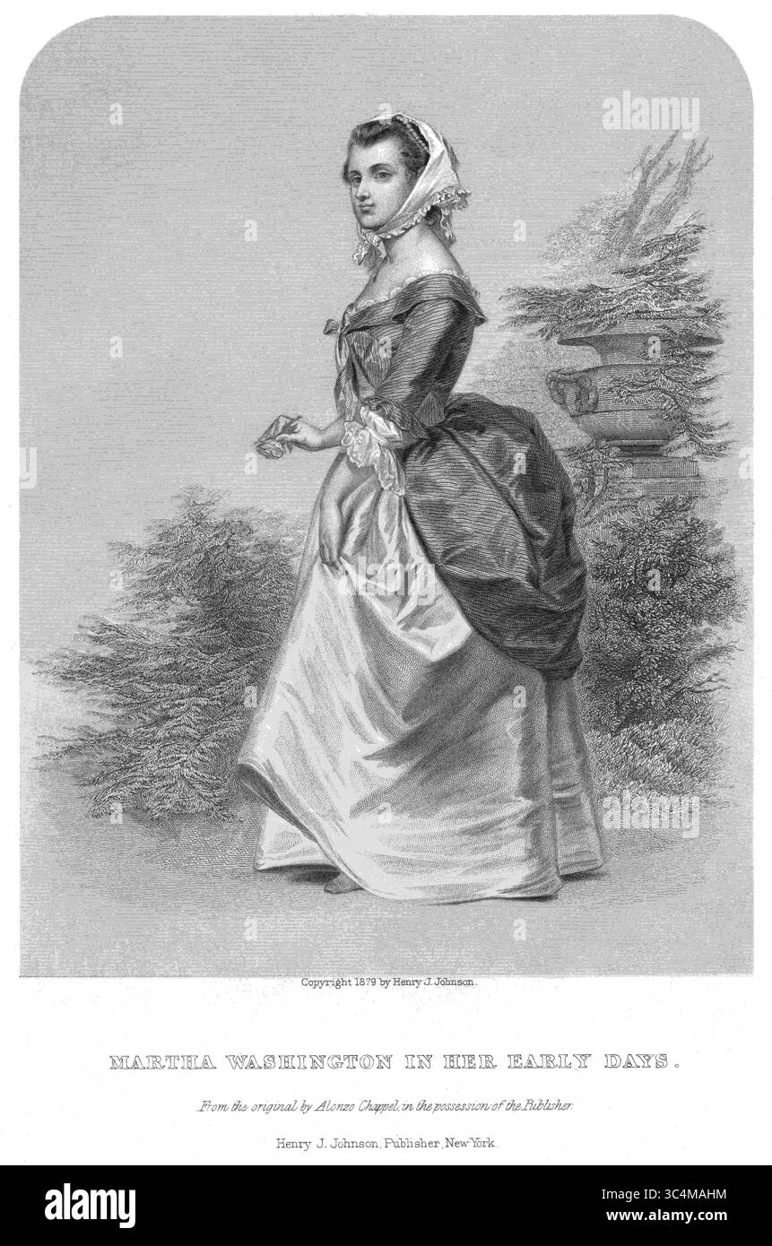23 giugno 2018 - USA - Martha Washington nei suoi primi giorni, incisione dall'originale dipinto di Alonzo Chappel, 1879 (Credit Image: © JT Vintage/Glasshouse via ZUMA Wire) Foto Stock