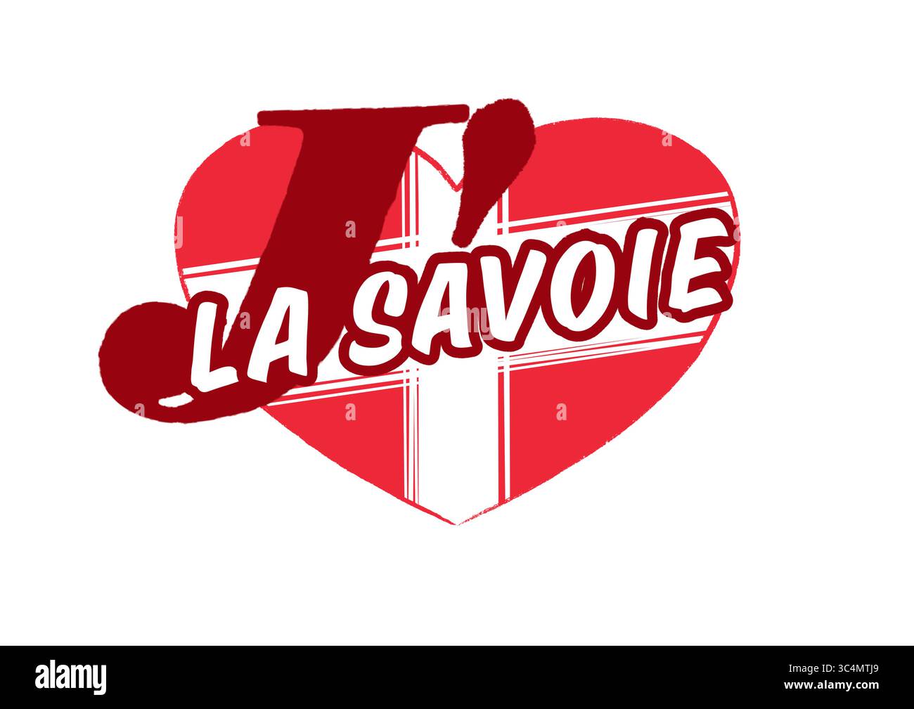 Illustrazione vettoriale a disegno piatto dello stemma storico della Savoia, Francia - emblema araldico moderno e minimale che rappresenta l'id regionale alpino Foto Stock