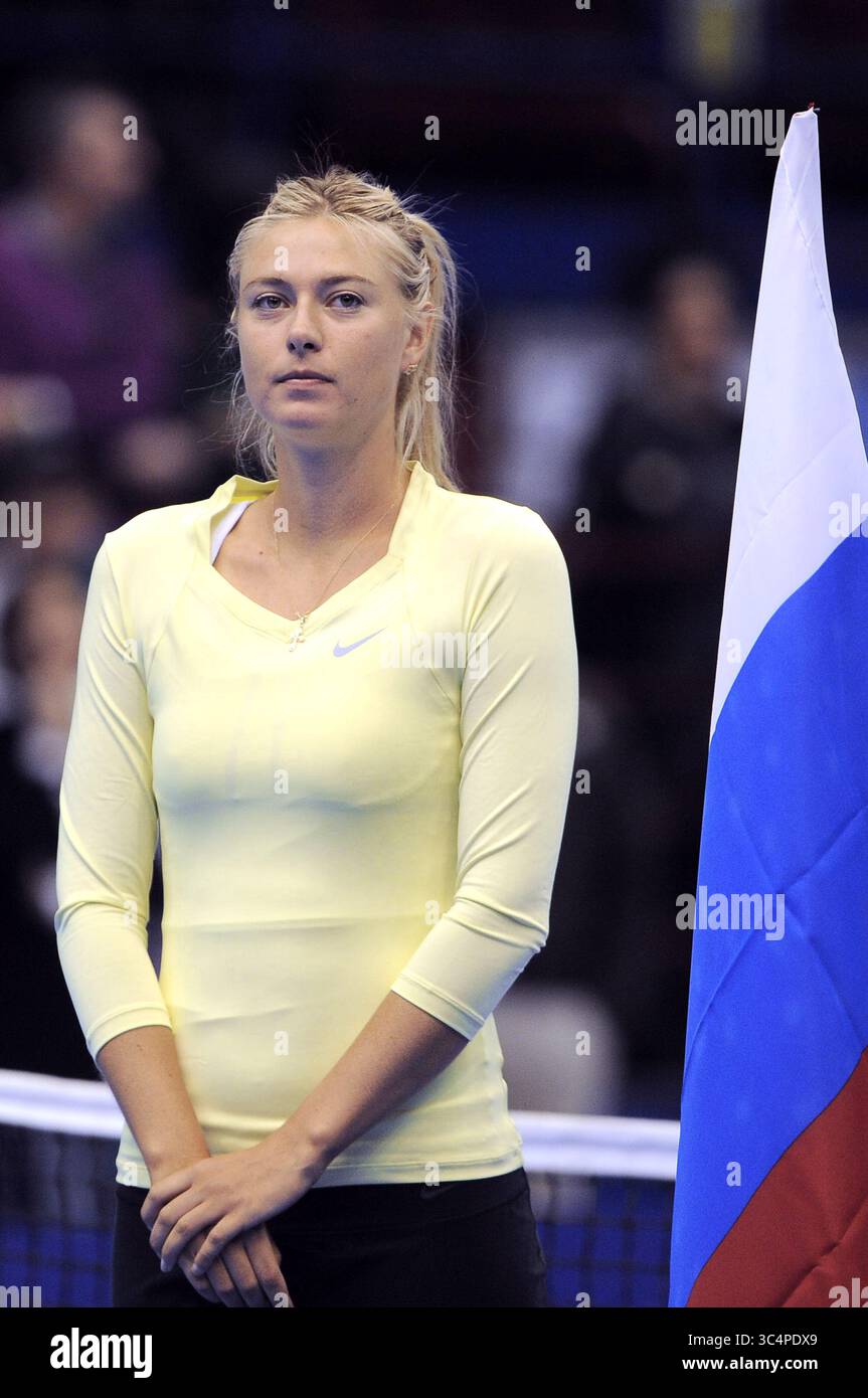 Milano Italia 01/12/2012: Maria Sharapova, tennista russa, durante l'evento di tennis "la grande Sfida" al Mediolanum Forum. Foto Stock