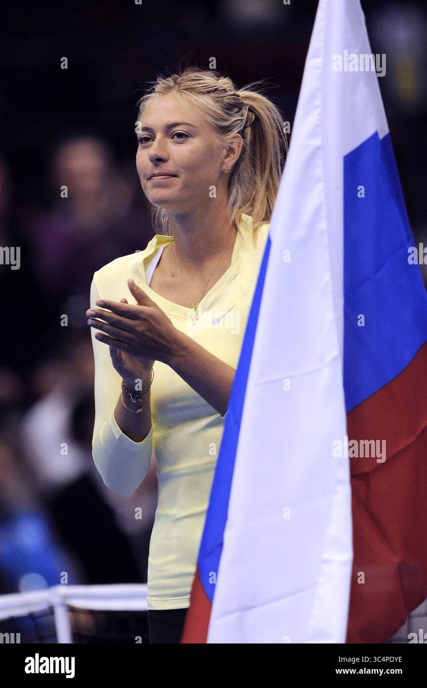 Milano Italia 01/12/2012: Maria Sharapova, tennista russa, durante l'evento di tennis "la grande Sfida" al Mediolanum Forum. Foto Stock