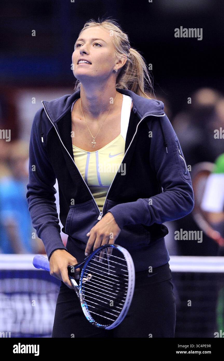 Milano Italia 01/12/2012: Maria Sharapova, tennista russa, durante l'evento di tennis "la grande Sfida" al Mediolanum Forum. Foto Stock