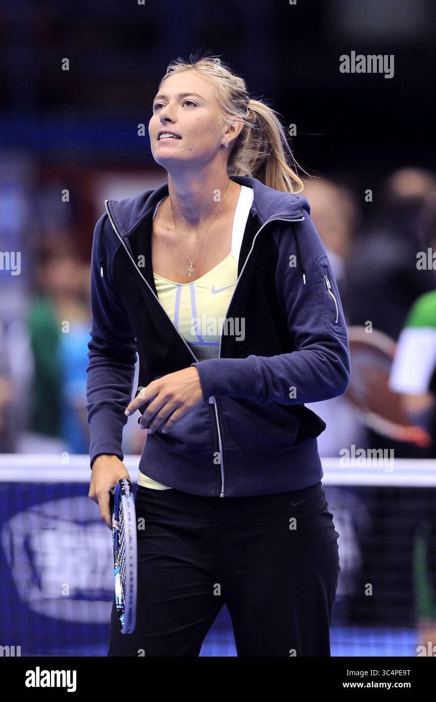 Milano Italia 01/12/2012: Maria Sharapova, tennista russa, durante l'evento di tennis "la grande Sfida" al Mediolanum Forum. Foto Stock