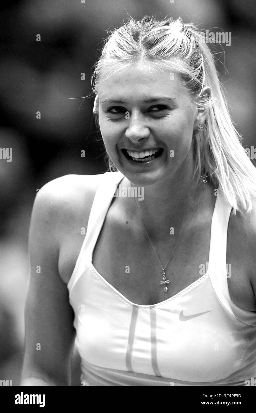 Milano Italia 01/12/2012: Maria Sharapova, tennista russa, durante l'evento di tennis "la grande Sfida" al Mediolanum Forum. Foto Stock