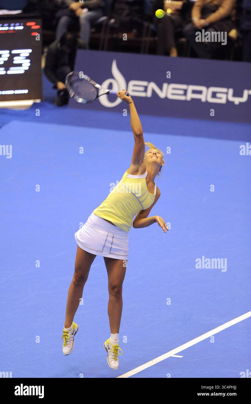 Milano Italia 01/12/2012: Maria Sharapova, tennista russa, durante l'evento di tennis "la grande Sfida" al Mediolanum Forum. Foto Stock