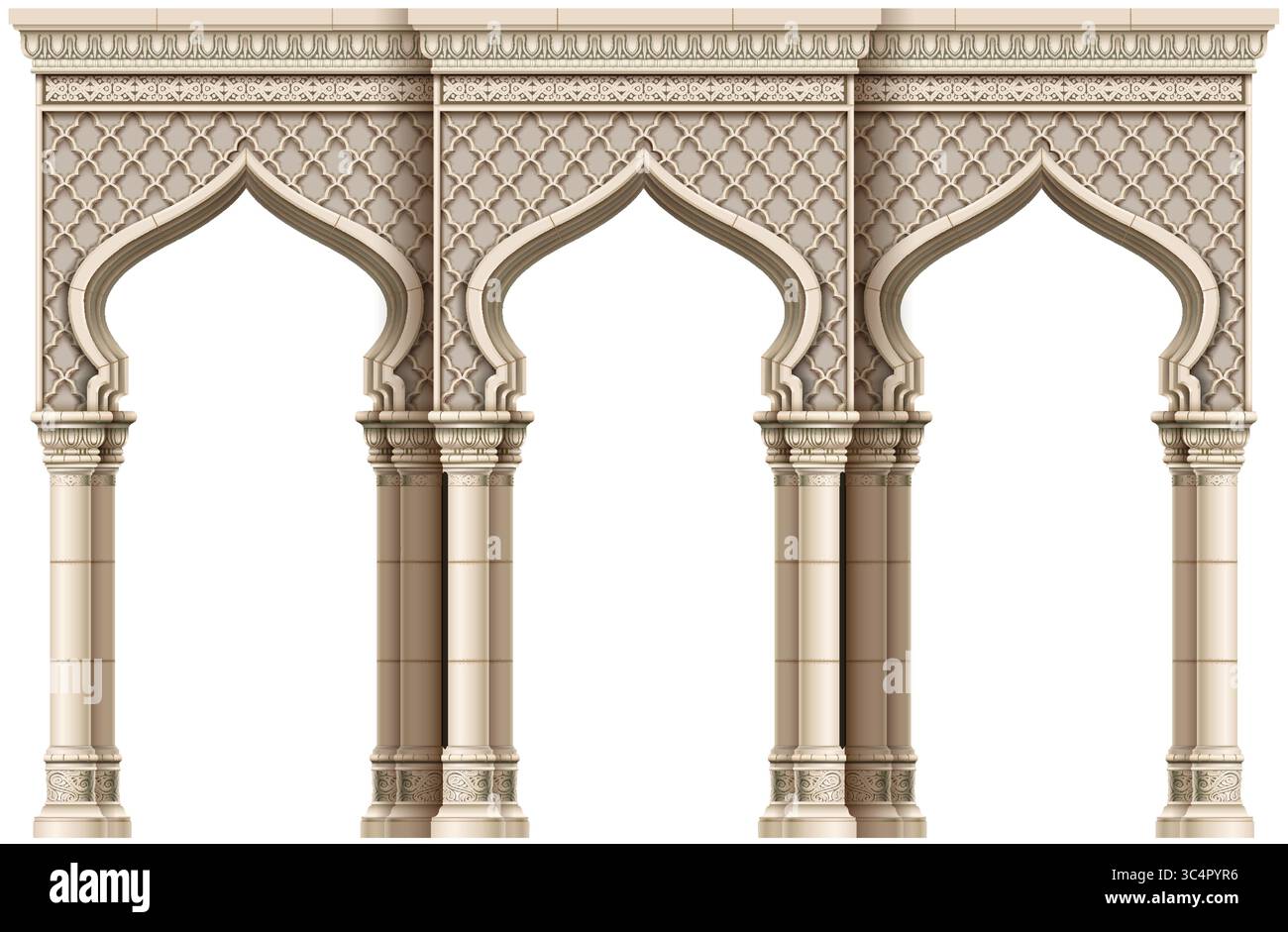 Porta a mosaico ad arco orientale Illustrazione Vettoriale