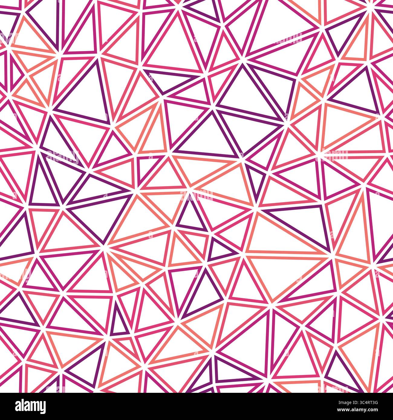 Sfondo geometrico minimo. Dimensioni compatte dei triangoli. Stile a più colori. Sagome geometriche delineate. Modello ripetibile. Rosa Petal Glow. Illustrazione Vettoriale