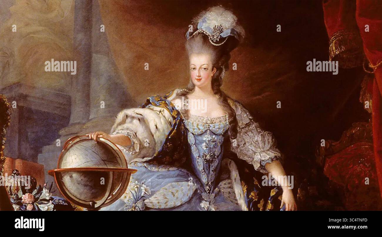 MARIA ANTONIETTA (1755-1793) come Regina di Francia . Particolare del dipinto c. 1775 di Jean-Baptiste André-Gautier Foto Stock