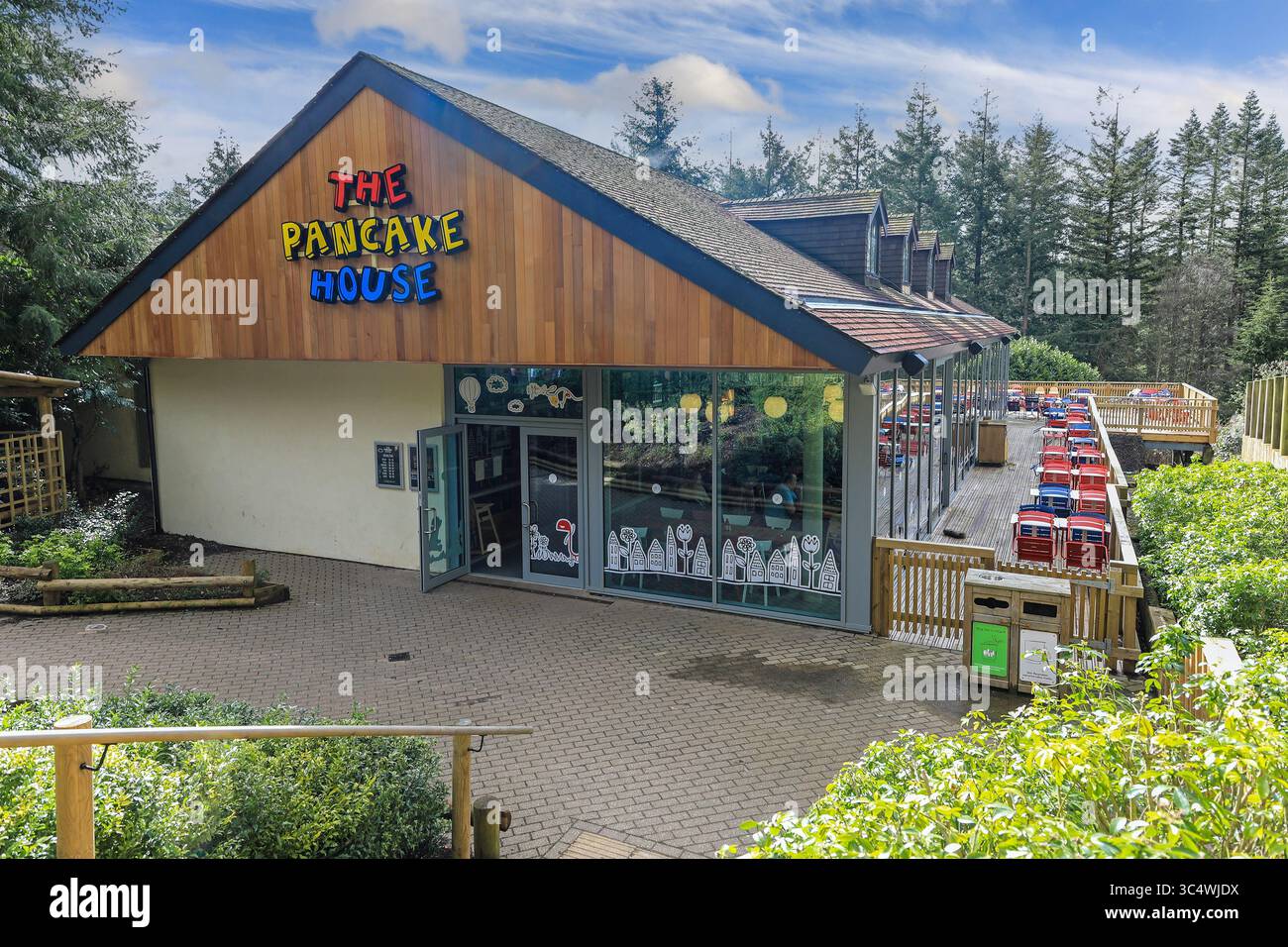 The Pancake House at Center Parcs, Longleat Forest Holiday Village, Warminster, Wiltshire, Inghilterra, Regno Unito, Foto Stock