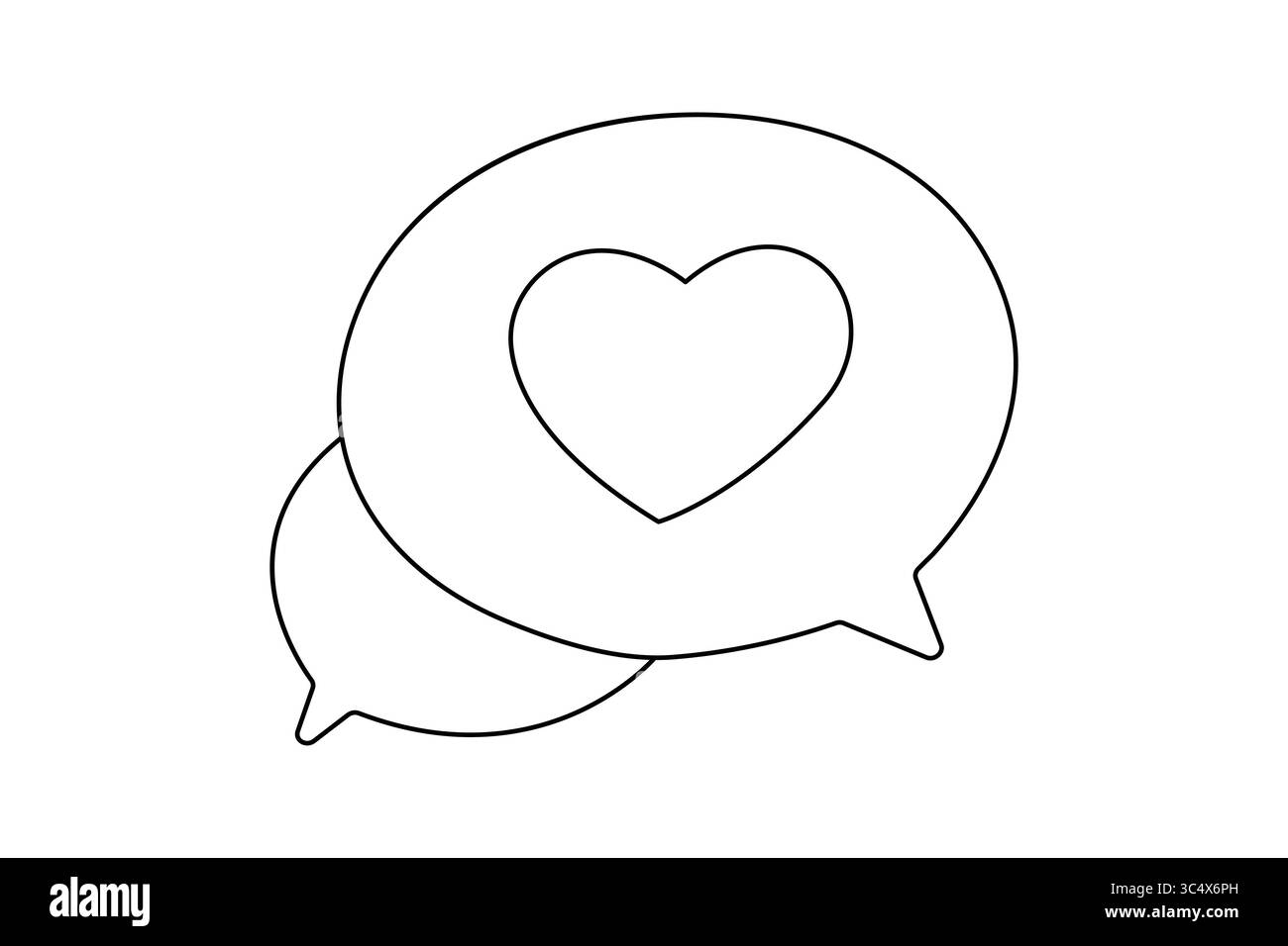 Bolla vocale continua di una linea disegnata in stile minimalista isolata su sfondo bianco Illustrazione Vettoriale