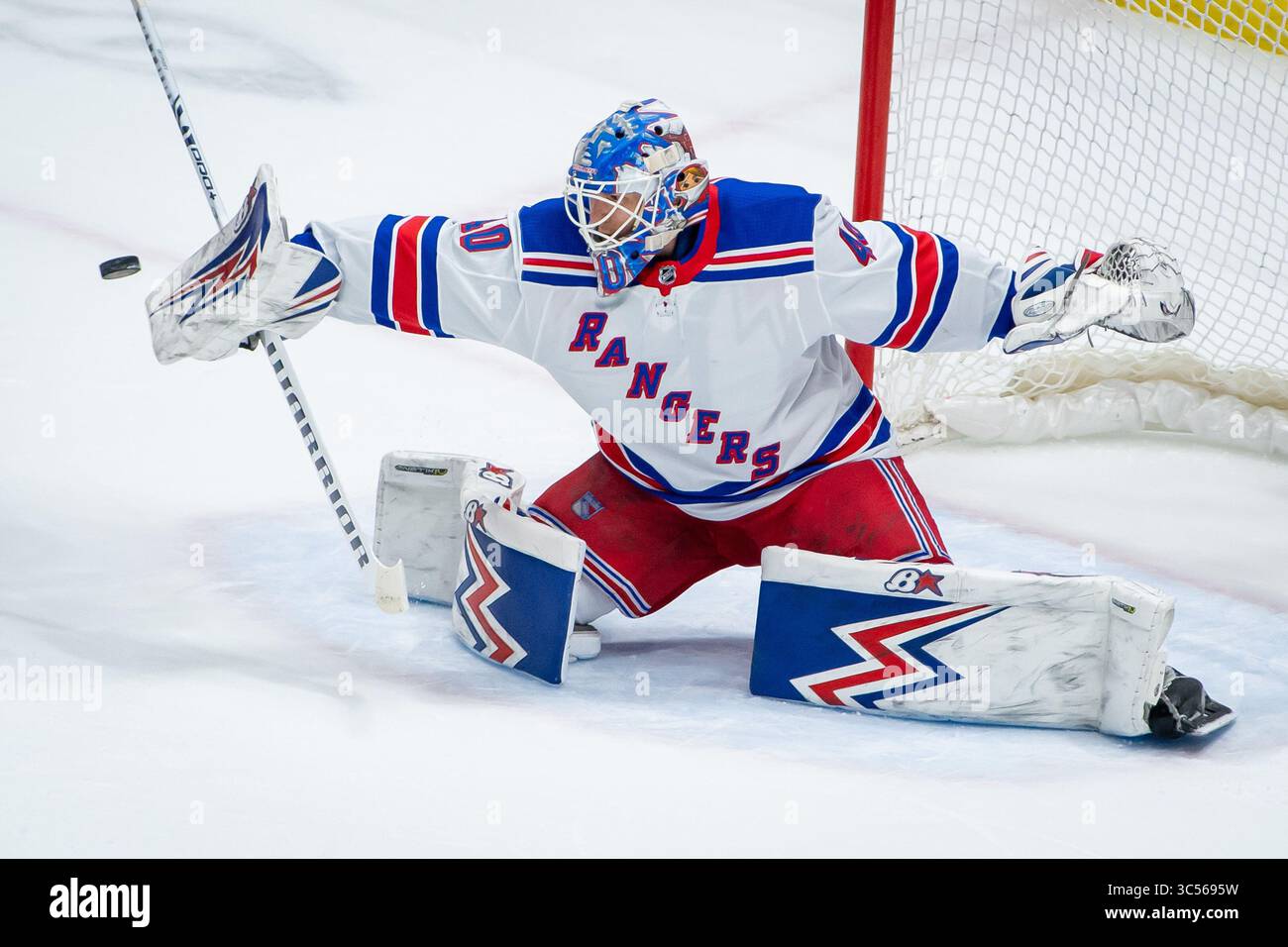 4 gennaio 2020: Il portiere dei Rangers Alexandar Georgiev (40) salta la partita della NHL tra i New-York Rangers e i Vancouver Canucks alla Rogers Arena di Vancouver, Canada. Dom Gagne/CSM(immagine di credito: &Copy; dom Gagne/CSM tramite cavo ZUMA) Foto Stock