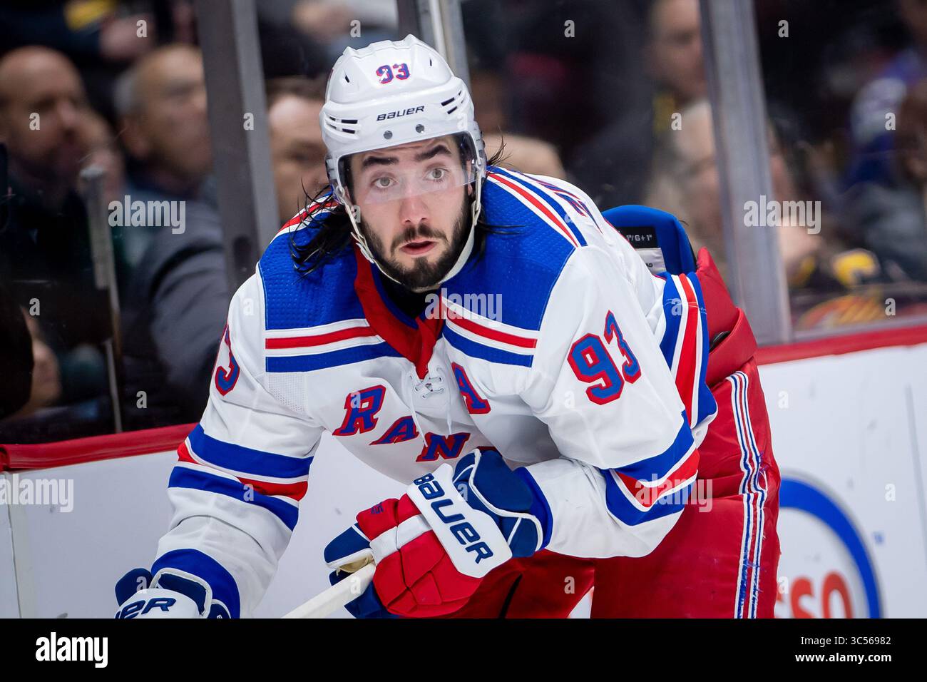 4 gennaio 2020: Centro dei Rangers Mika Zibanejad (93) in azione durante la partita NHL tra i New-York Rangers e i Vancouver Canucks alla Rogers Arena di Vancouver, Canada. Dom Gagne/CSM(immagine di credito: &Copy; dom Gagne/CSM tramite cavo ZUMA) Foto Stock