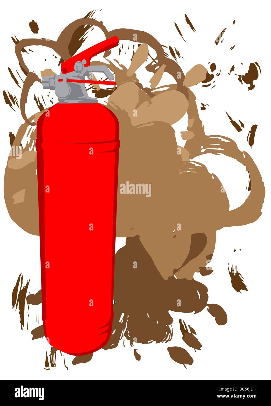 Graffiti per estintori. Decorazione astratta di Street art moderna eseguita in stile di pittura urbana. Illustrazione Vettoriale