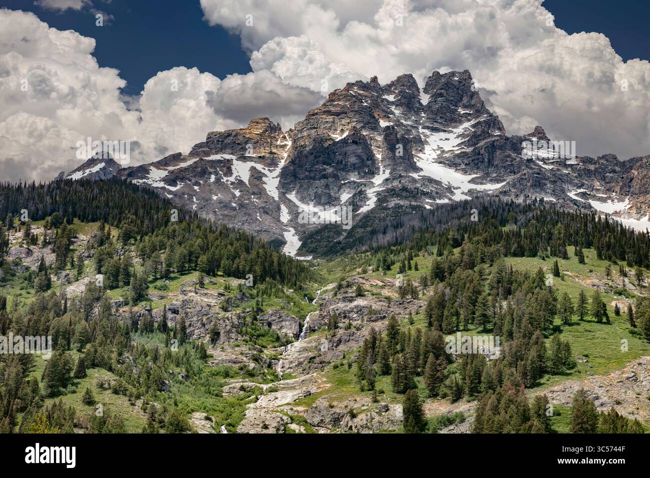 Teewinot Mountain, Grand Teton National Park, Wyoming. Foto Stock