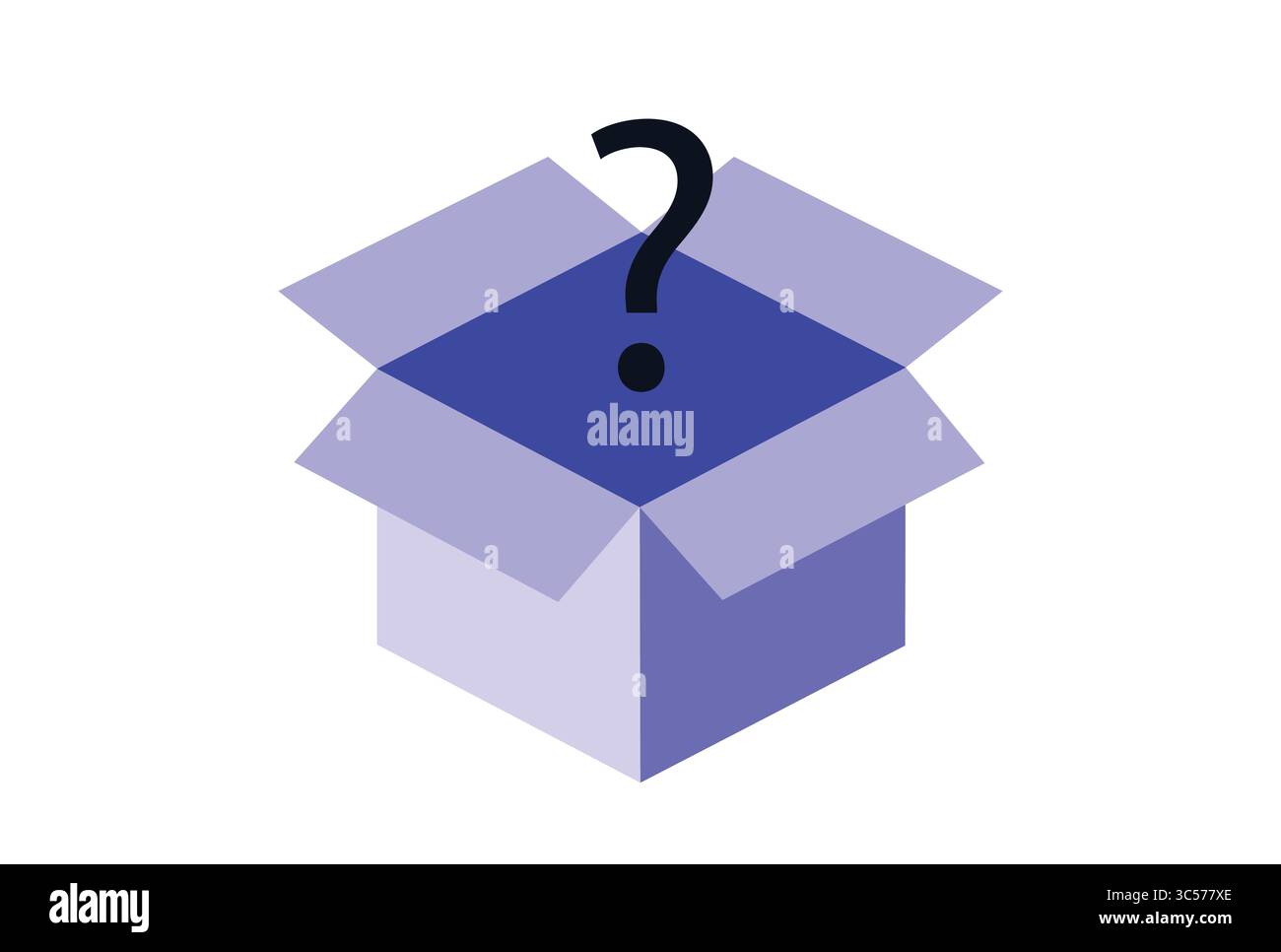 Casella misteriosa con punto interrogativo immagine vettoriale a sorpresa. Illustrazione Vettoriale