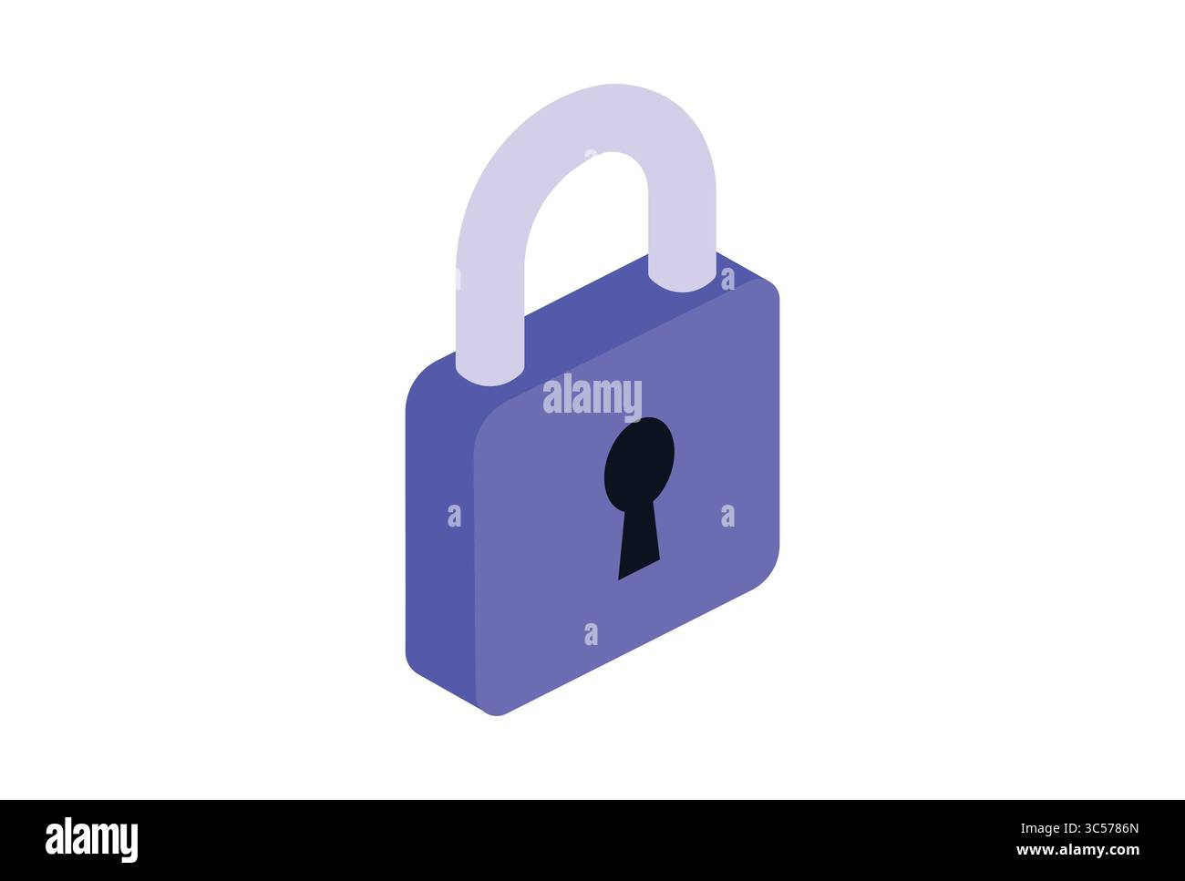 Lucchetto bloccato illustrazione vettoriale sicurezza informatica, dati e protezione della privacy. Illustrazione Vettoriale