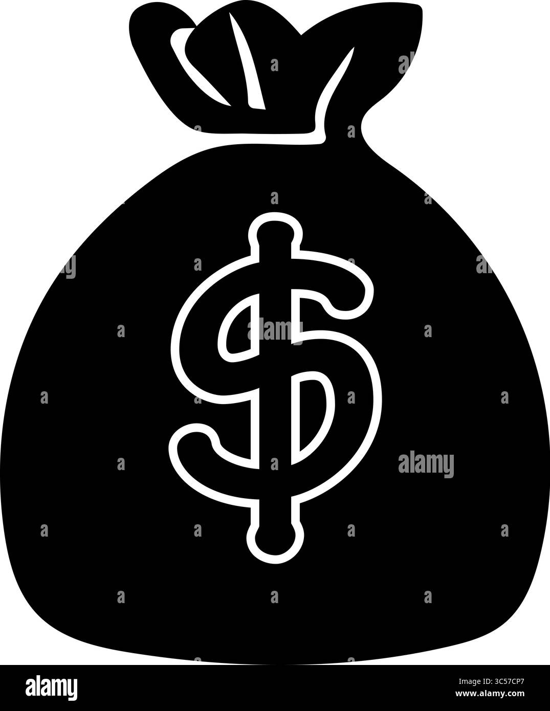 Icona borsa dei soldi - simbolo del dollaro, finanza e ricchezza Illustrazione Vettoriale