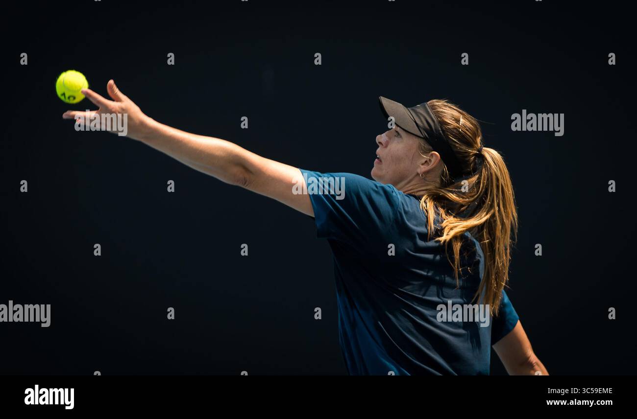 18 gennaio 2020, Melbourne, AUSTRALIA: La Russia Maria Sharapova durante la pratica al torneo di tennis Australian Open Grand Slam 2020 (Credit Image: © AFP7 via ZUMA Wire) Foto Stock