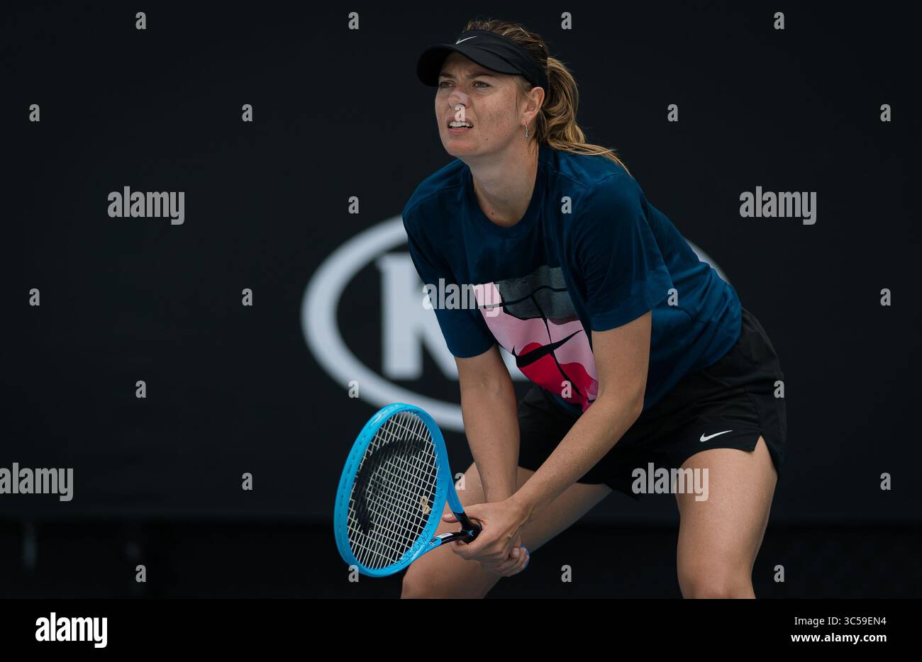 18 gennaio 2020, Melbourne, AUSTRALIA: La Russia Maria Sharapova durante la pratica al torneo di tennis Australian Open Grand Slam 2020 (Credit Image: © AFP7 via ZUMA Wire) Foto Stock