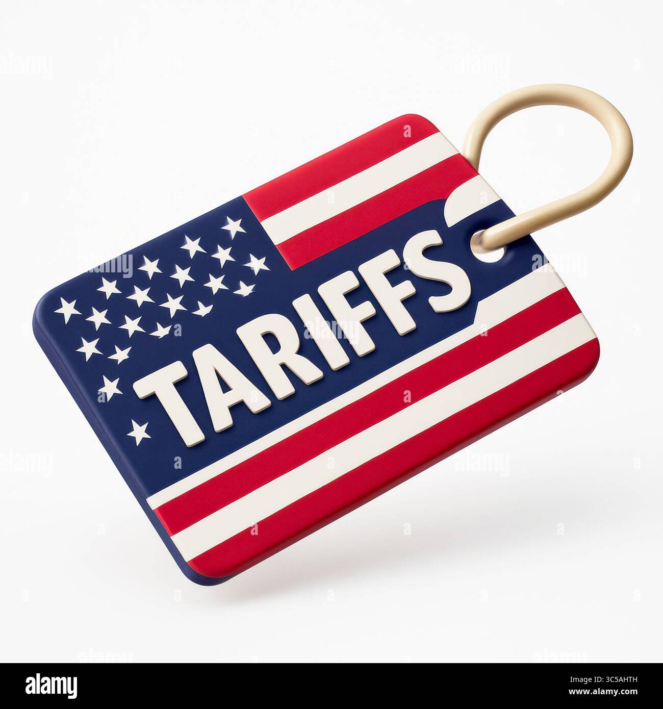 Le tariffe statunitensi sulle importazioni influenzano in modo significativo la dinamica del commercio globale, influenzando i prezzi, l'inflazione e i negoziati commerciali con la controparte europea Foto Stock