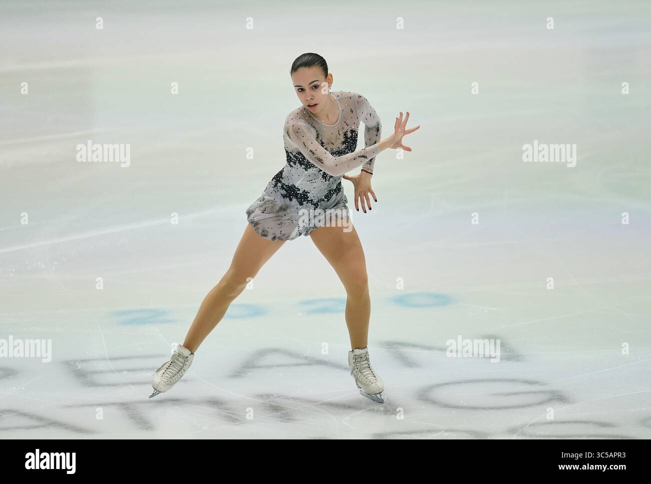 24 gennaio 2020: HANA Cvijanovic della Croazia in azione durante il Ladies Short Program ai Campionati europei di pattinaggio di figura ISU a Steiermarkhalle, Graz, Austria (Credit Image: &Copy; Ulrik Pedersen/CSM via ZUMA Wire) Foto Stock