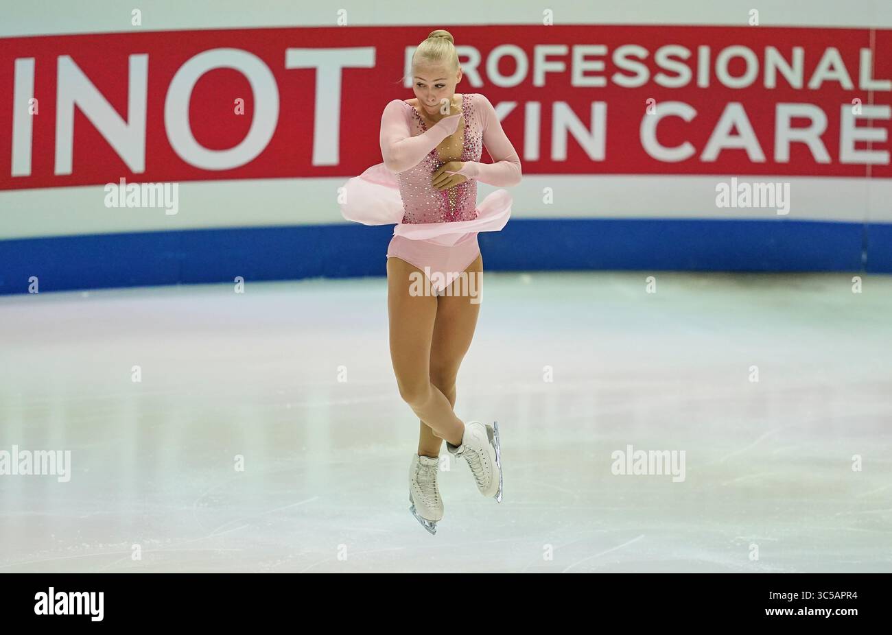 24 gennaio 2020: Linnea Ceder della Finlandia in azione durante il programma Ladies Short ai Campionati europei di pattinaggio di figura ISU a Steiermarkhalle, Graz, Austria (Credit Image: &Copy; Ulrik Pedersen/CSM via ZUMA Wire) Foto Stock