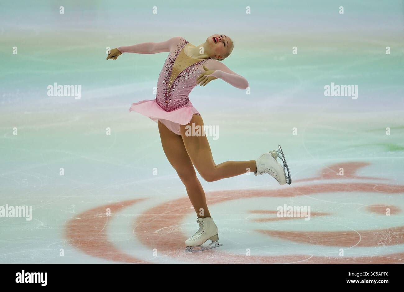 24 gennaio 2020: Linnea Ceder della Finlandia in azione durante il programma Ladies Short ai Campionati europei di pattinaggio di figura ISU a Steiermarkhalle, Graz, Austria (Credit Image: &Copy; Ulrik Pedersen/CSM via ZUMA Wire) Foto Stock