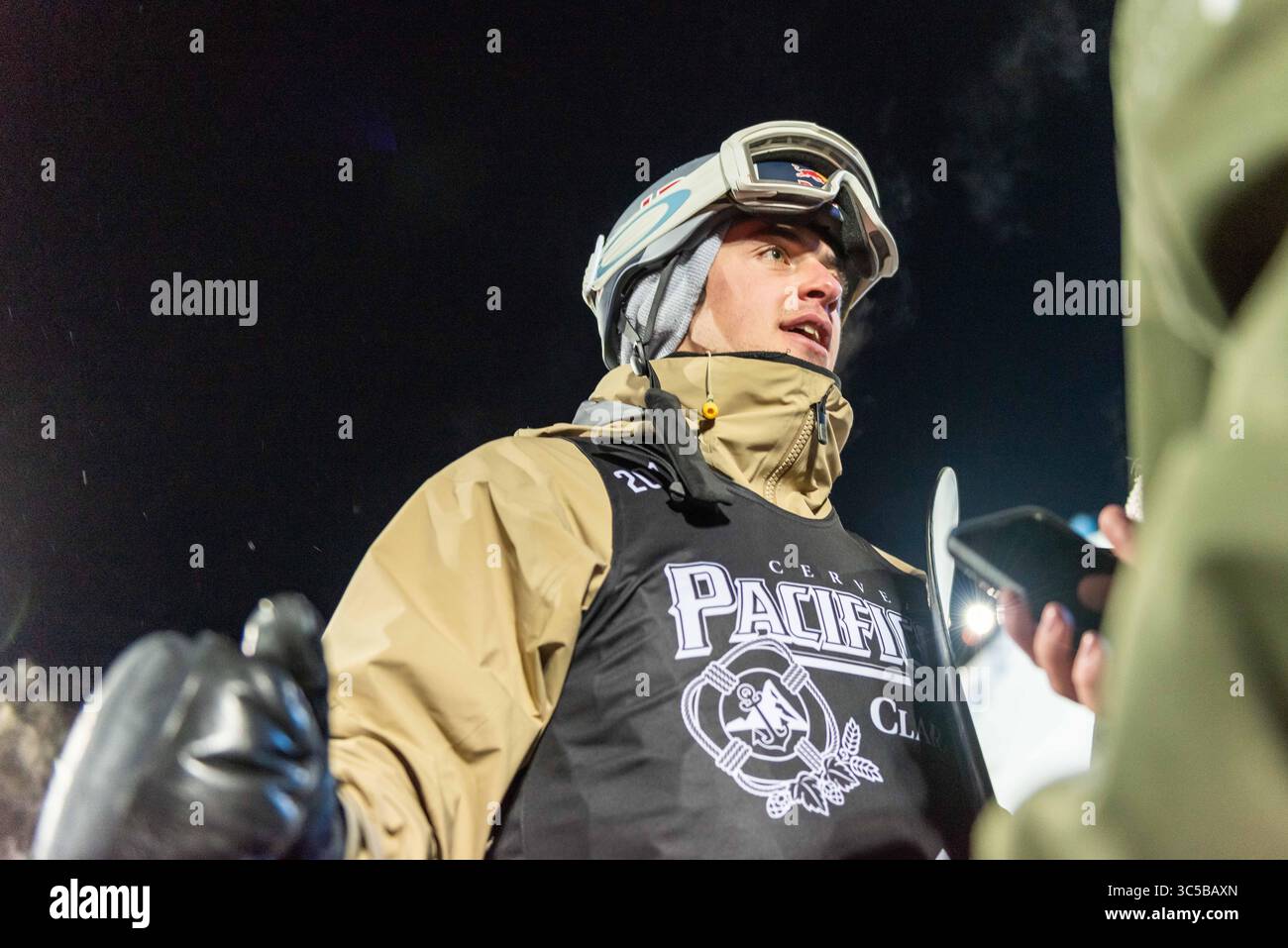 25 gennaio 2020, Aspen, Colorado, USA: MARK MCMORRIS fa un'intervista dopo aver vinto la medaglia d'argento nella finale Real Cost Snowboard Big Air di menÂ agli X Games, a Buttermilk Mountain, ad Aspen, 25 gennaio 2020. (Immagine di credito: © Lynn Pennington/ZUMA Wire) Foto Stock