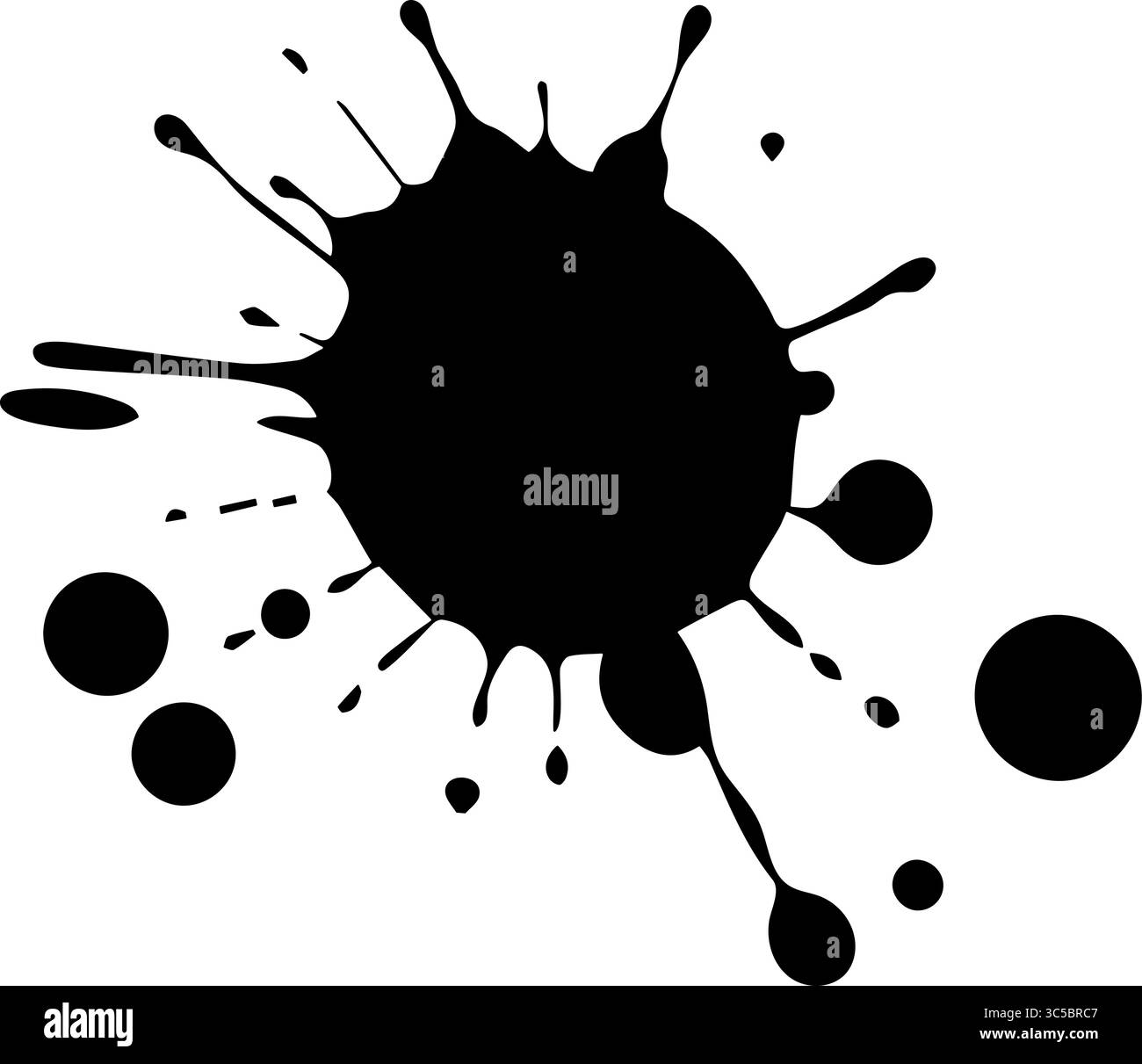 Spruzzo inchiostro nero - effetto bossolo, design astratto Illustrazione Vettoriale