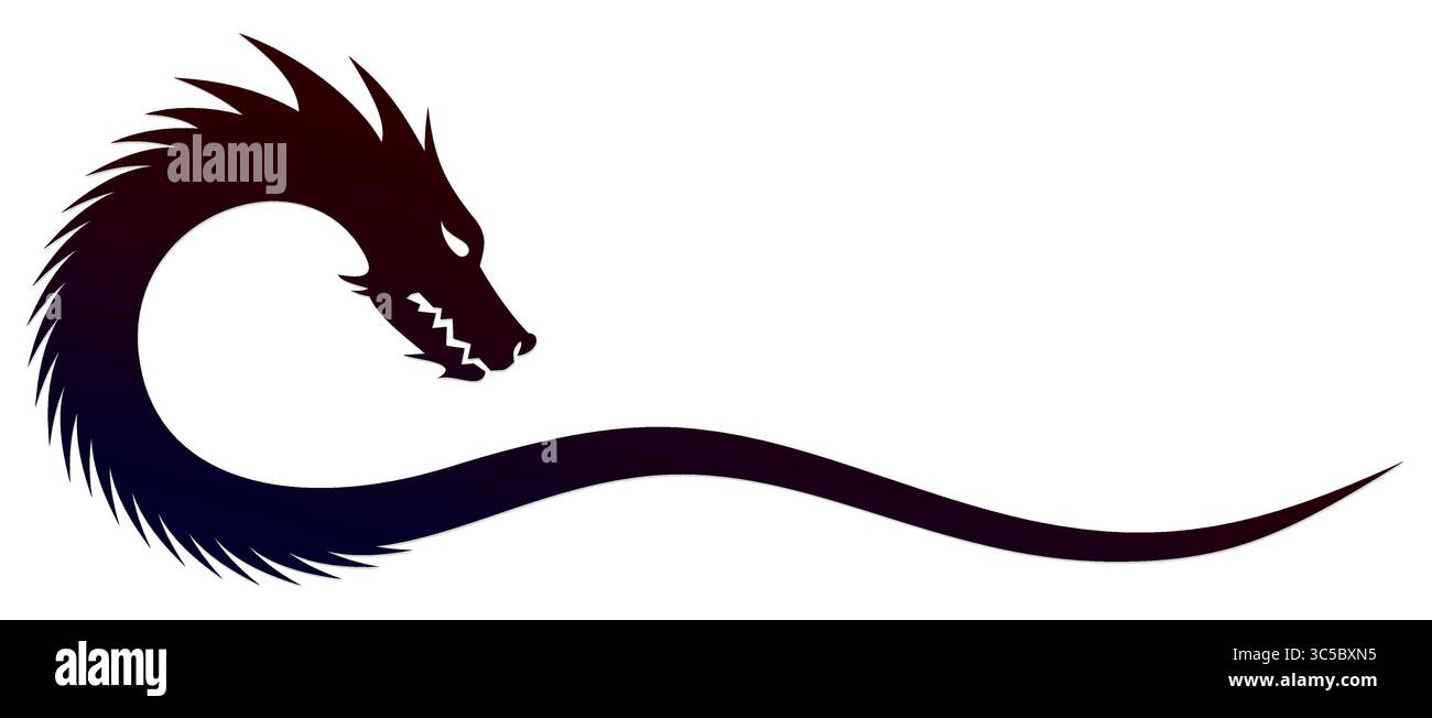 Un simbolo del drago stilizzato. Illustrazione Vettoriale