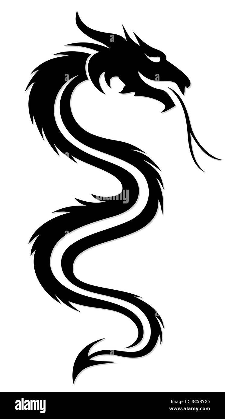 Un simbolo del drago stilizzato. Illustrazione Vettoriale