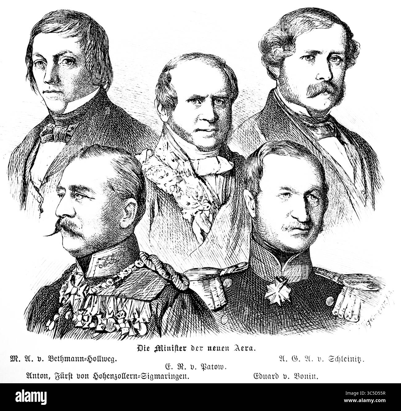 I ministri della nuova era, von Bethmann-Hollweg, il Ministero degli Esteri von Schleinitz, il Ministro delle Finanze von Patow, il Ministro della Cultura e dell'istruzione Anton Foto Stock