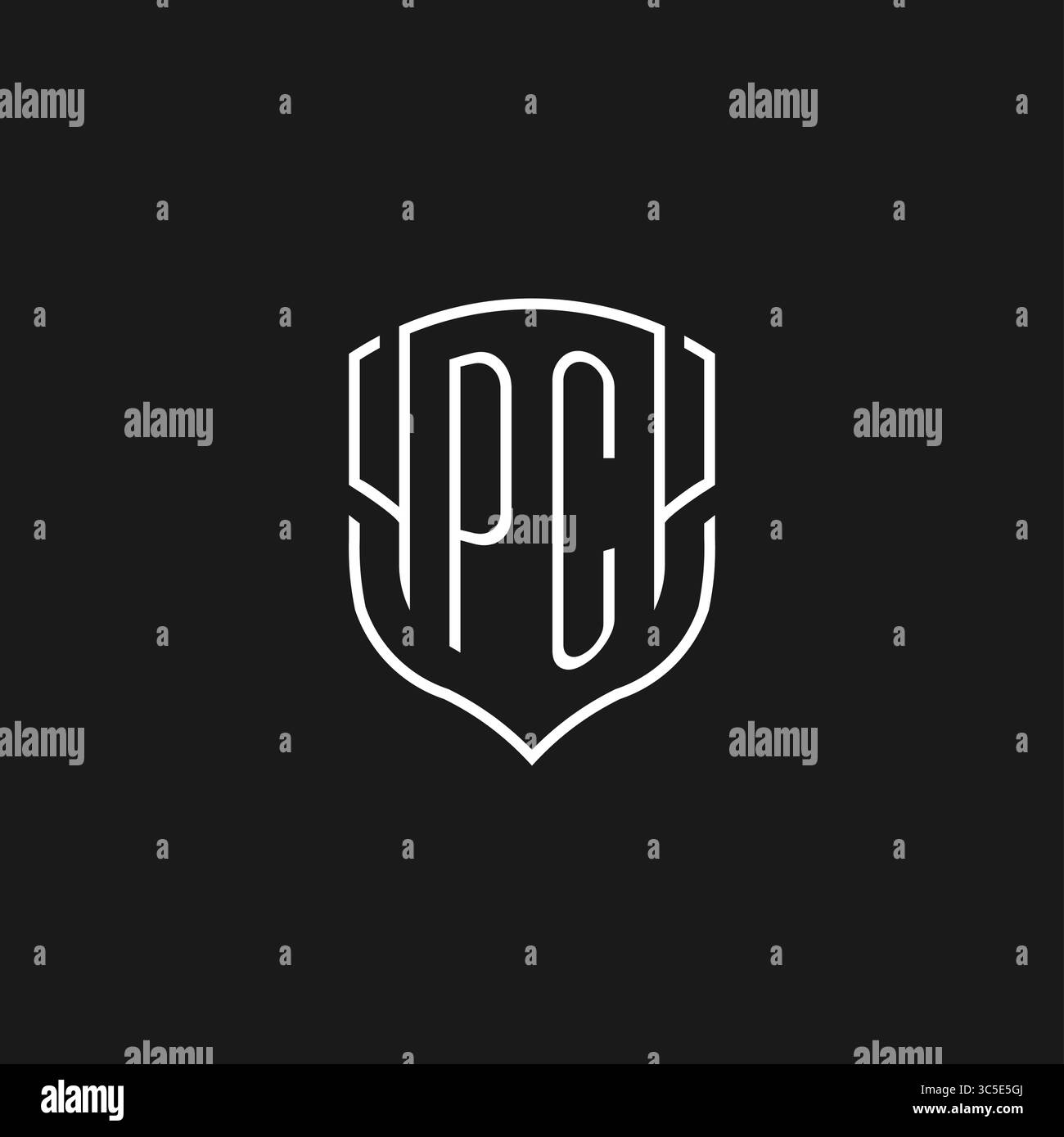 Forma dell'icona iniziale del logo del PC con schermo monolino con grafica vettoriale Illustrazione Vettoriale