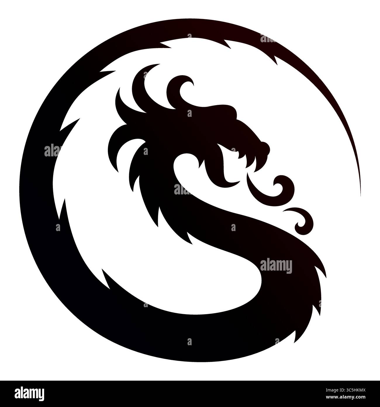 Un simbolo del drago stilizzato. Illustrazione Vettoriale