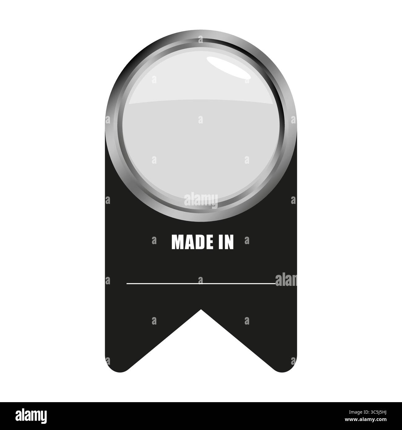 Etichetta Made in. Vector timbro di qualità. Marchio di origine del prodotto. Simbolo distintivo premio. Illustrazione Vettoriale