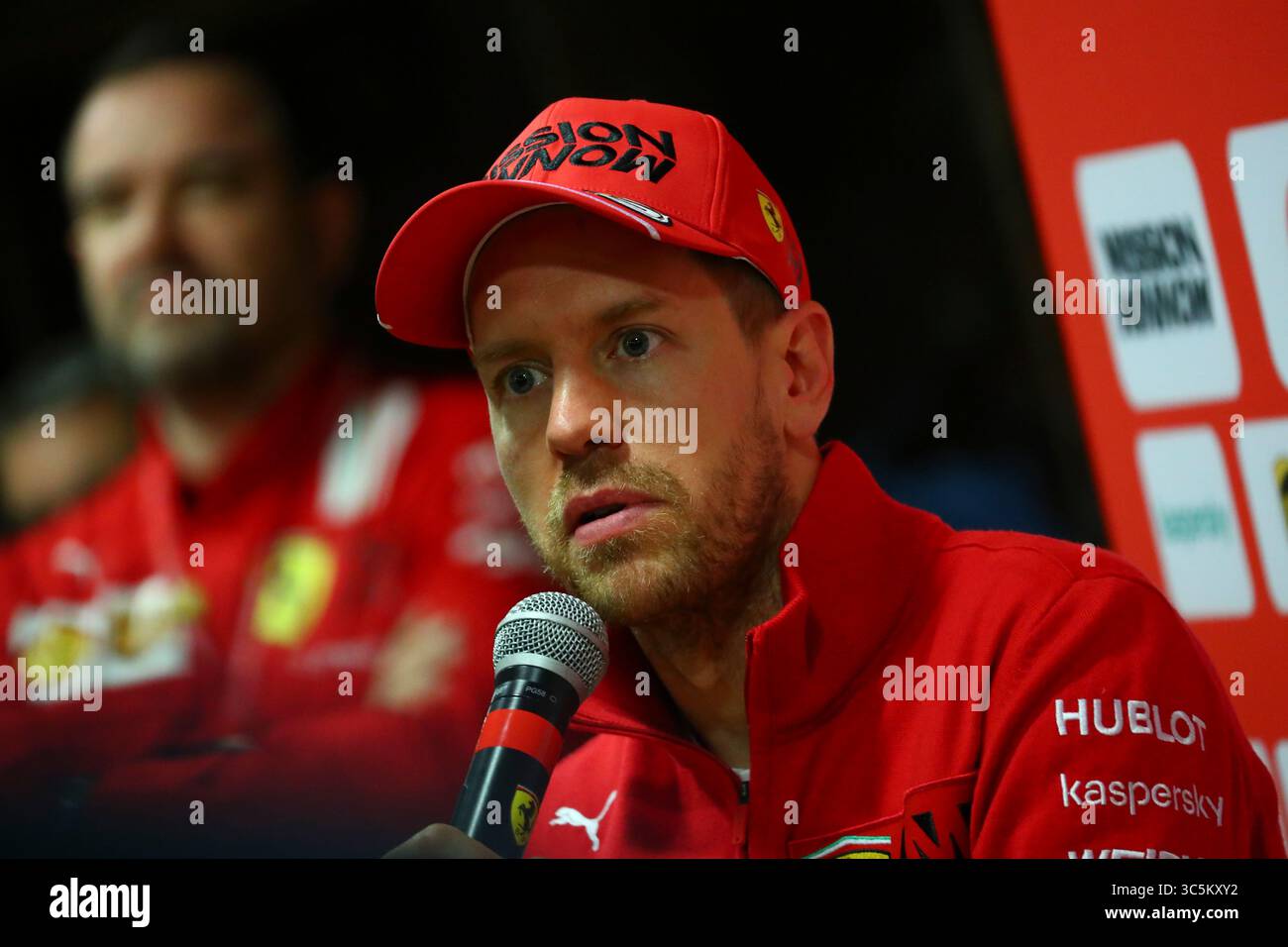 27 febbraio 2020, Barcellona, Spagna: #05 Sebastian Vettel, Scuderia Ferrari. Formula 1 World Championship 2020, Winter testing days #2 2020 Barcelona, 26-28 febbraio 2020. (Immagine di credito: © Federico Basile/ZUMA Wire) Foto Stock